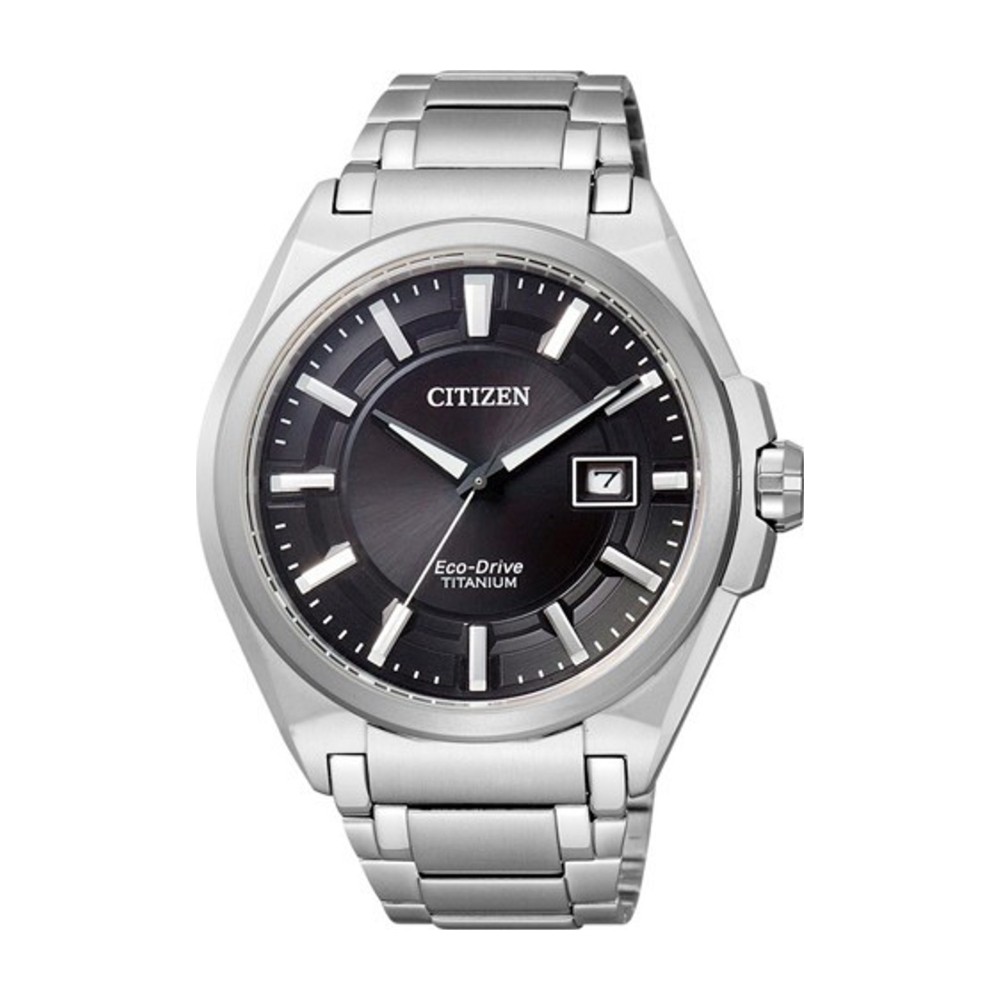 שעון Citizen Eco-Drive Super Titanium לגבר, לוח שחור