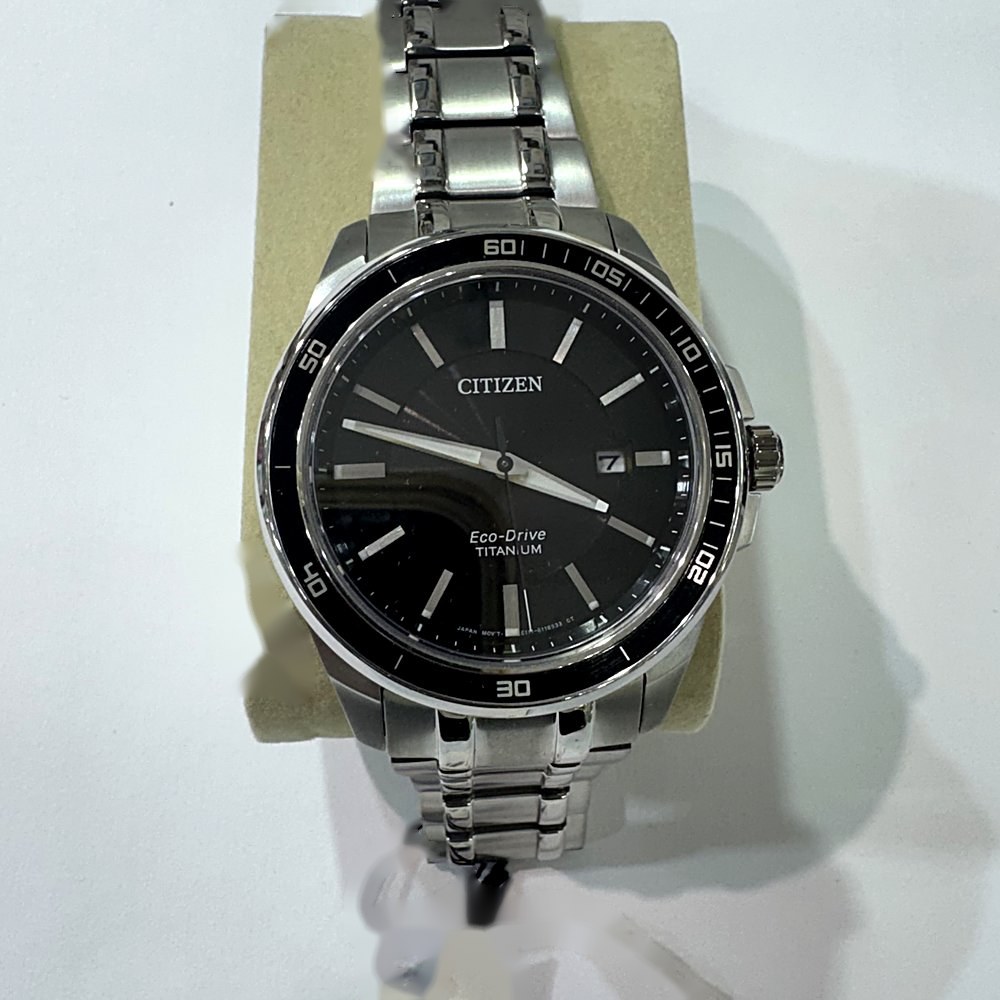 שעון Citizen Eco-Drive Titanium לגבר, מסגרת שחורה